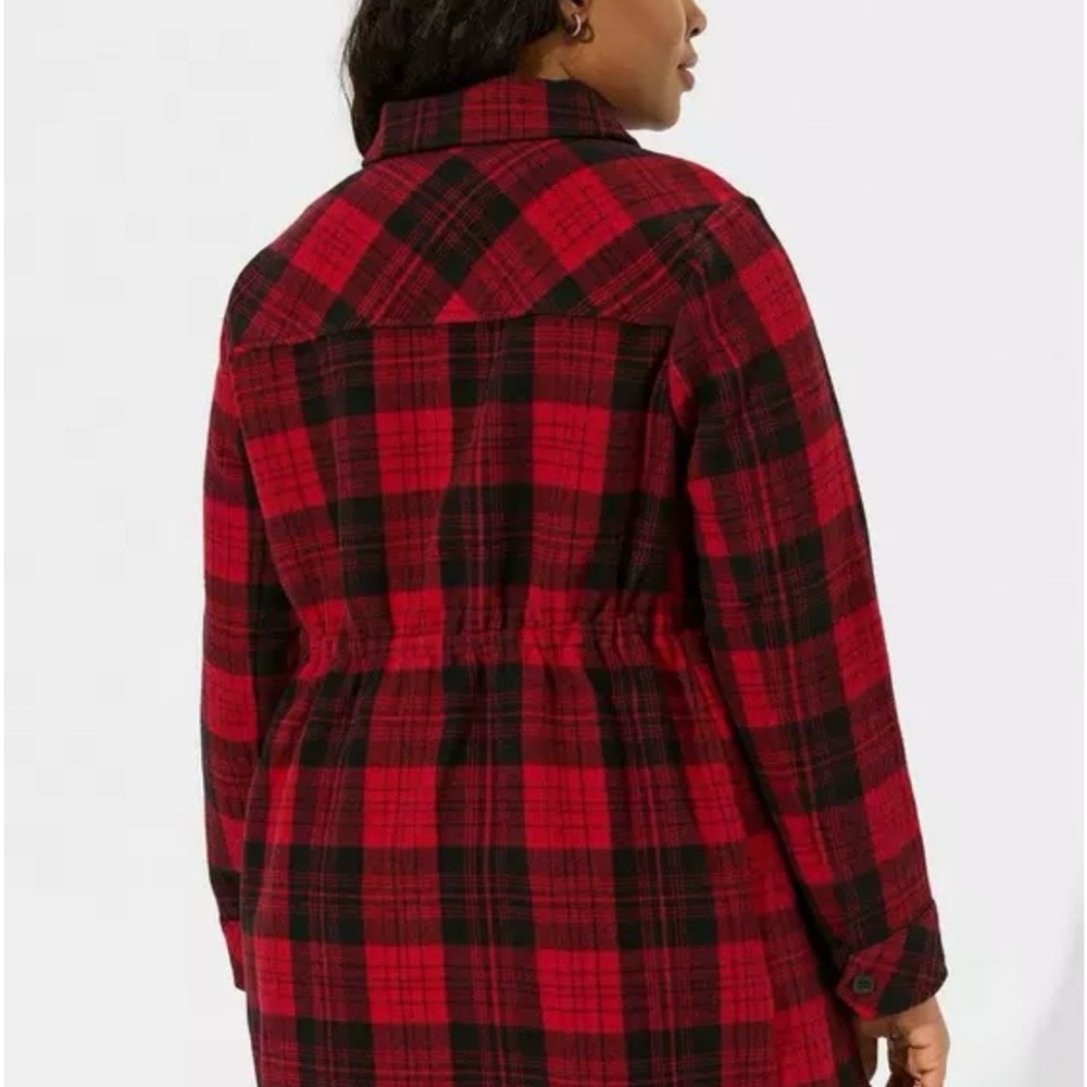 Torrid Cotton Brushed Midi Shacket in Helen Plaid Plus Size 2 - Picture 4 of 7